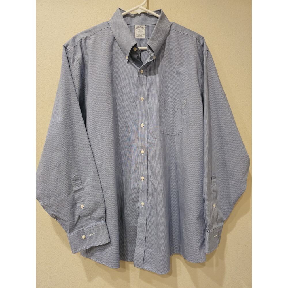 Brooks Brothers 1818 Regent Shirt Mens 17.5 4/5 Long Sleeve Checkered